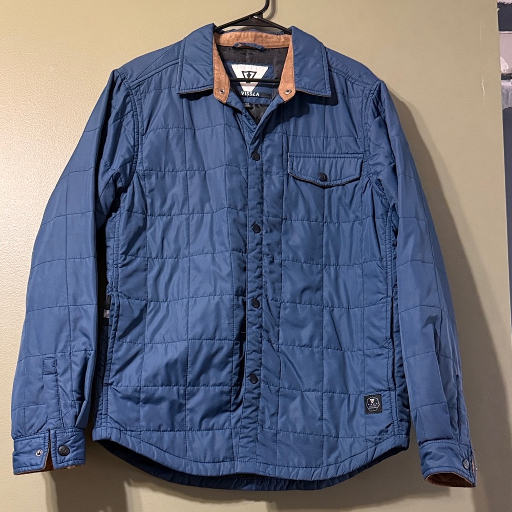 VISSLA Navy Quilted Shirt Jacket